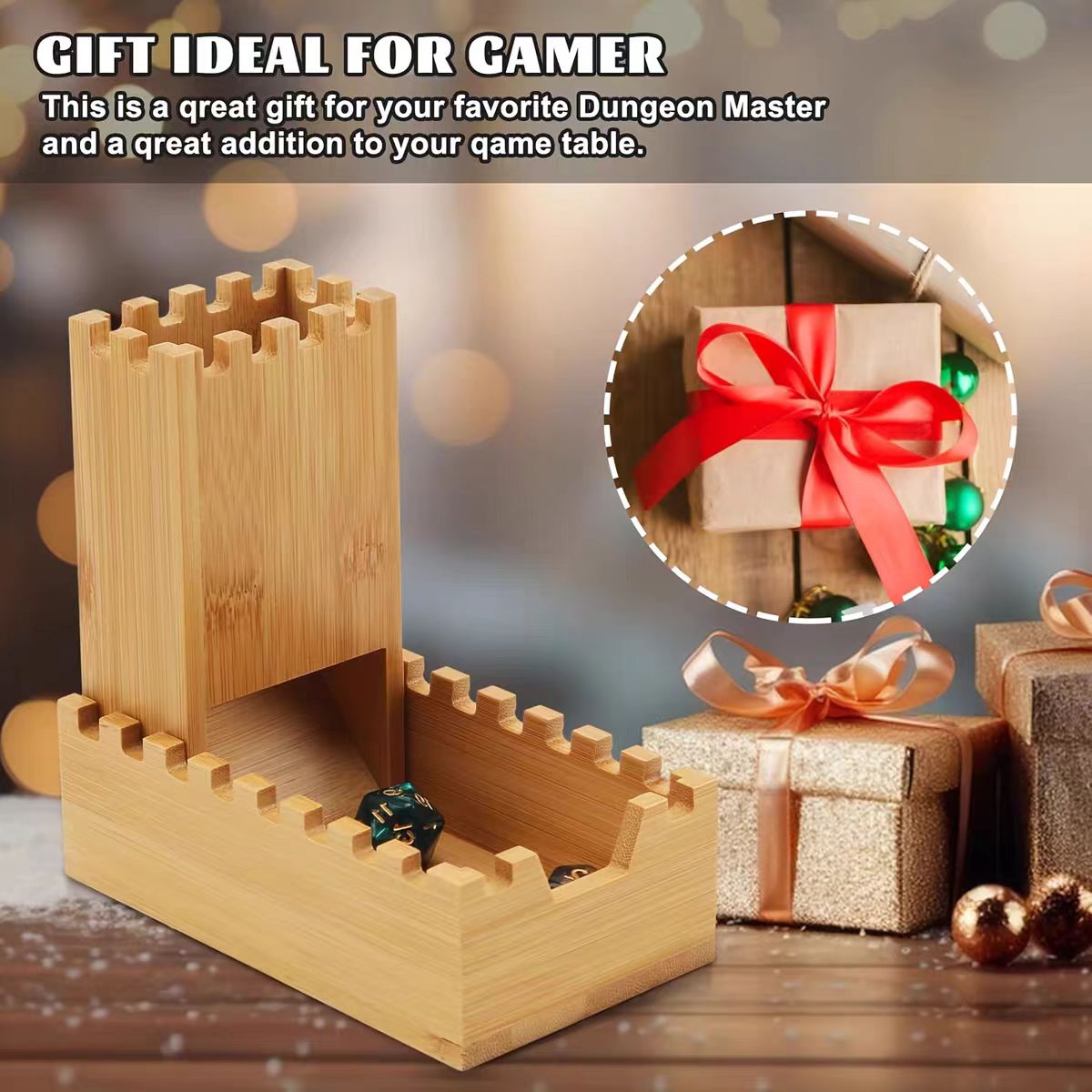 Dice Tower Wooden - 접이식 나무 주사위 타워 주사위 보관함