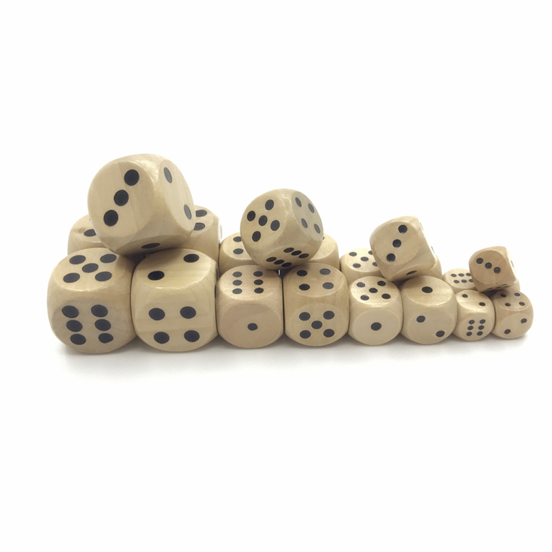 Dice Tower Wooden - 10개입 게임용 주사위 세트 12/16/20/25mm 둥근