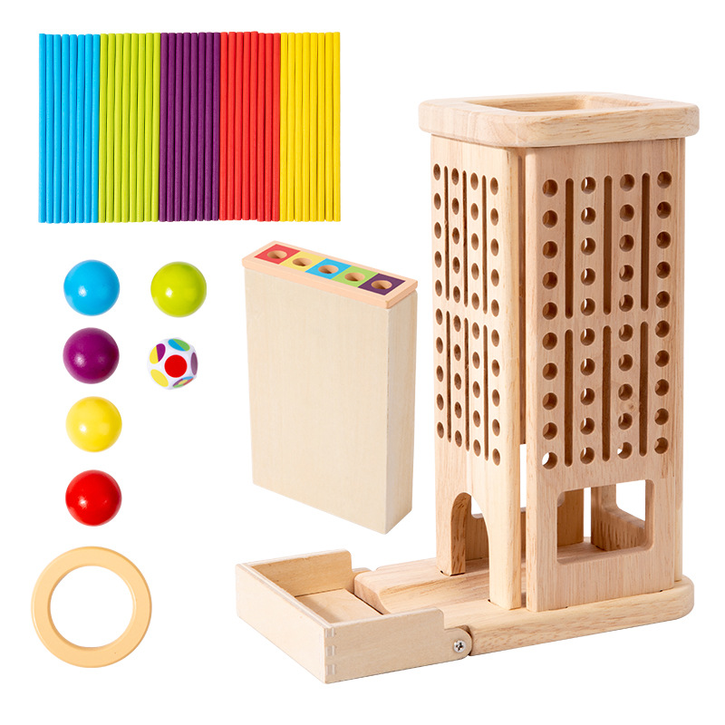 Dice Tower Wooden - 나무 막대 타워 장난감, 스틱 주사위,