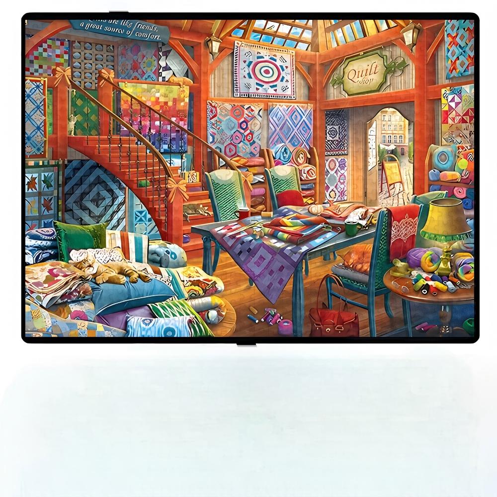 성인을 위한 직소 퍼즐, 바쁜 고양이 방, 퀼트 가게, - Board Game Quilt 리뷰 및 가격