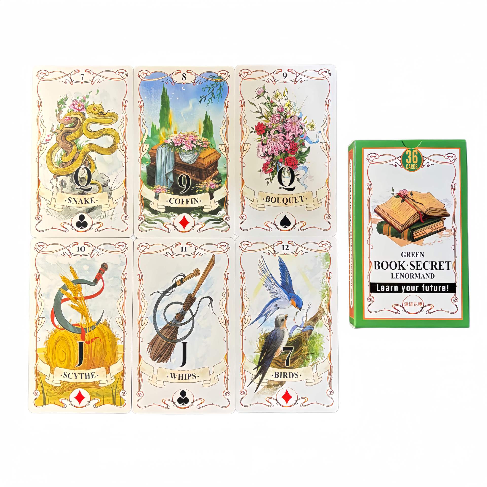 그린북 시크릿 레노르망 오라클 카드 36장 영어판 올드 - Board Game Quantum 리뷰 및 가격