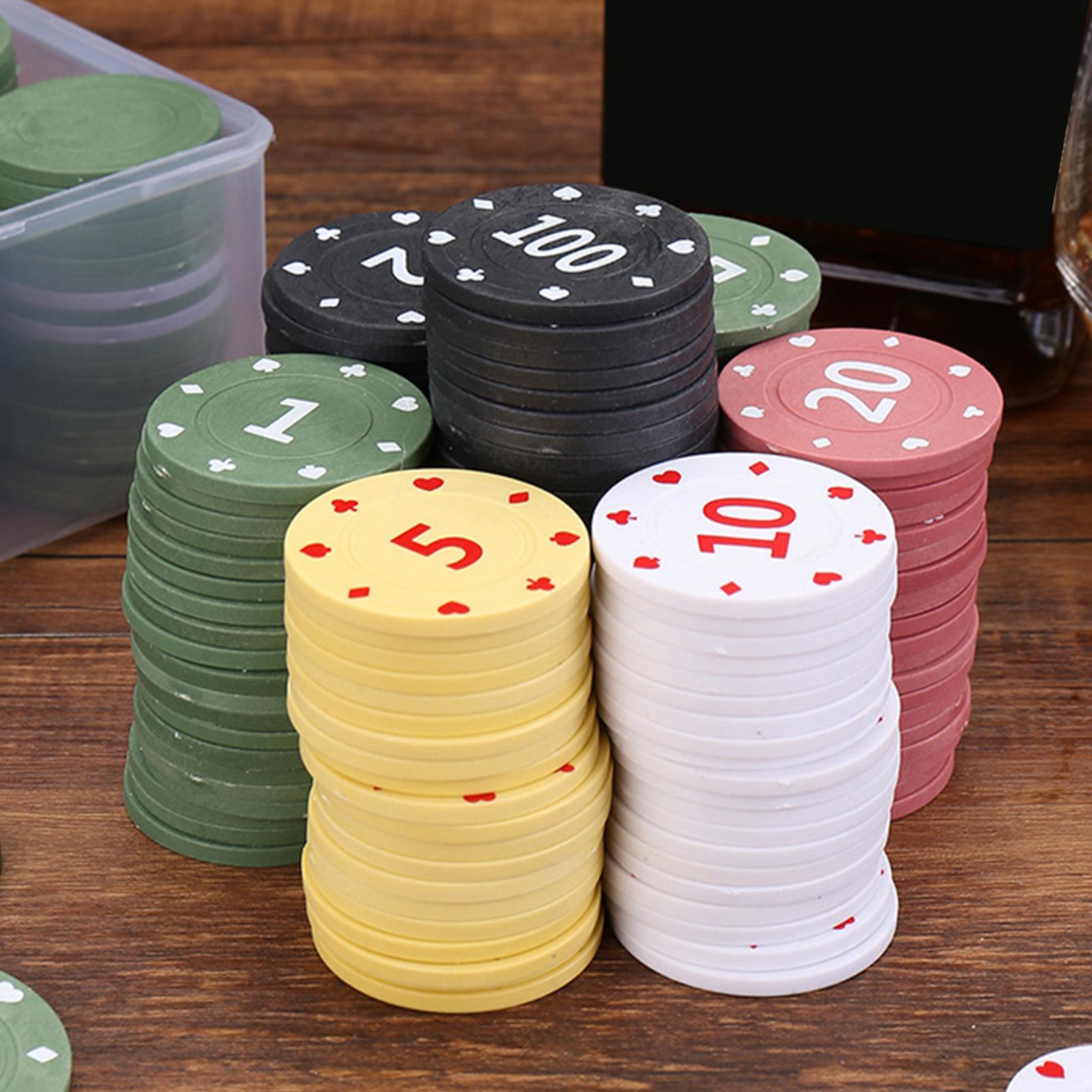숫자가 있는 포커 칩 100개 컬러 게임 액세서리 보관 - Board Game Hotel 리뷰 및 가격