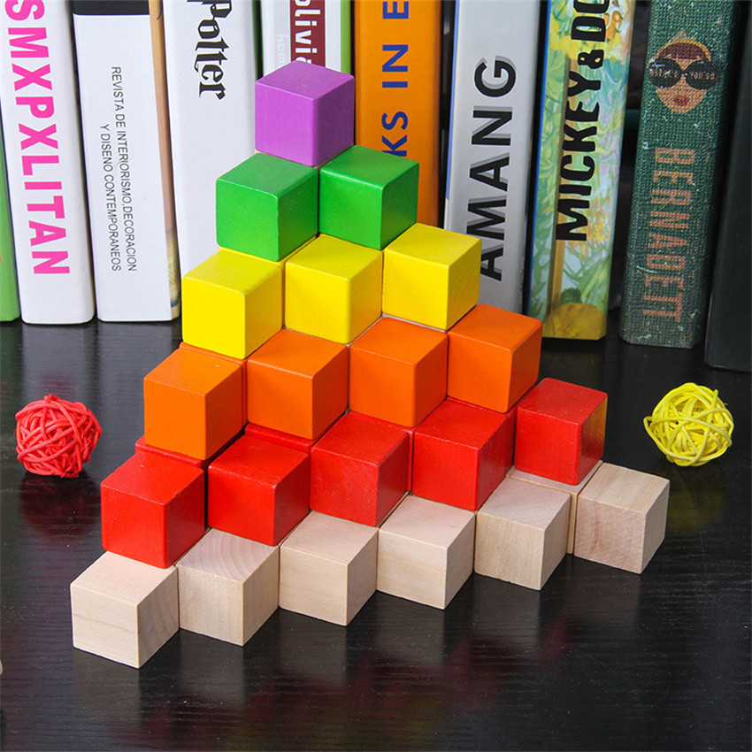 30 개/몫 2X2CM 나무 다채로운 큐브 빌딩 블록  - Dice Tower Wooden 리뷰 및 가격